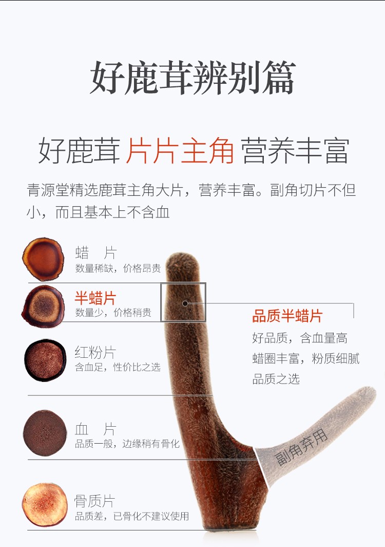 青源堂 鹿茸8克 精选半蜡片 吉林长白山图4